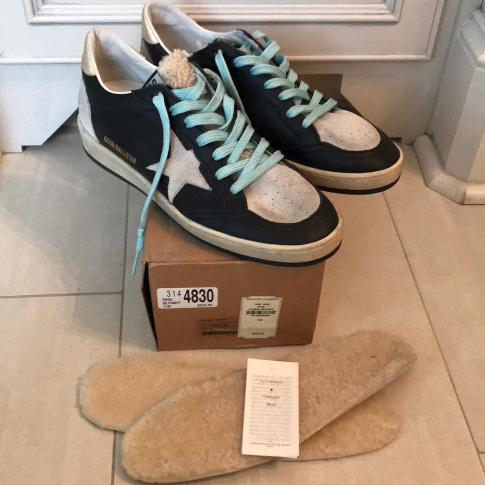 Brand new golden goose ball star shearling sneaker